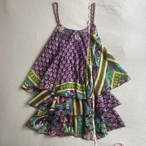 Zara Tiered Mini Dress in Purple